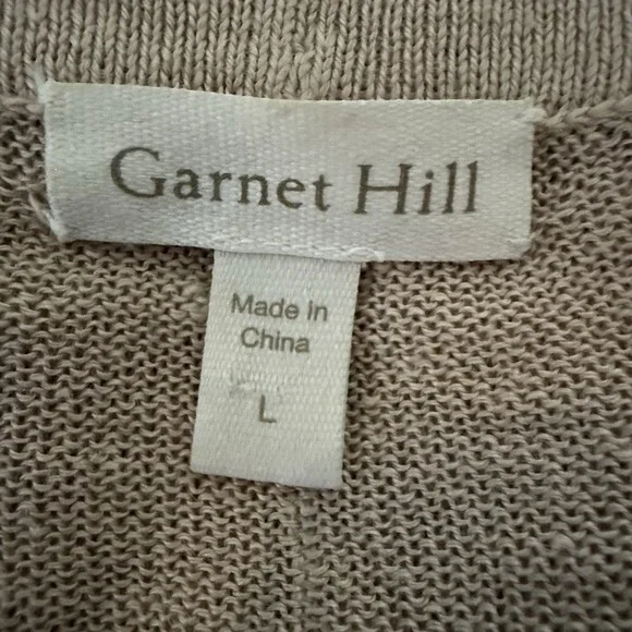 Garnet Hill Sweater Womens Large Linen Oatmeal Draped Capsule Cardigan Lagenlook - Picture 7 of 9
